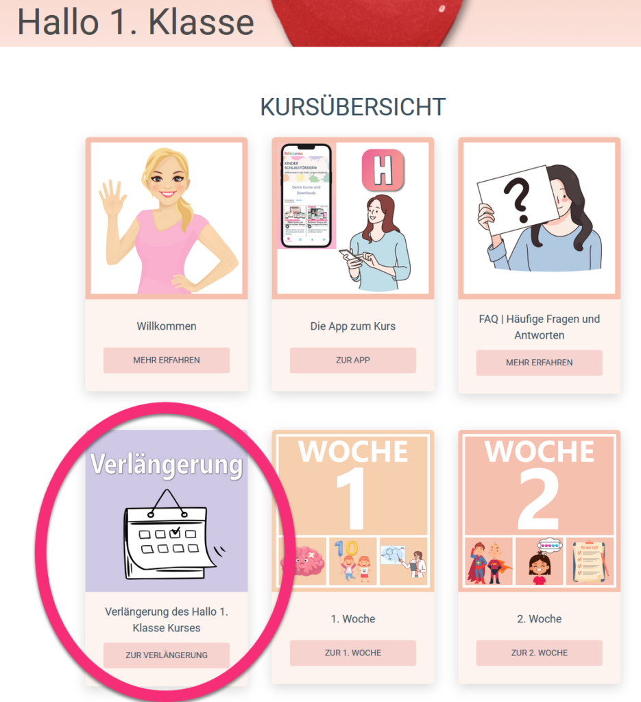 Verlängerung des Hallo 1. Klasse Kurses | Hallo Lernen