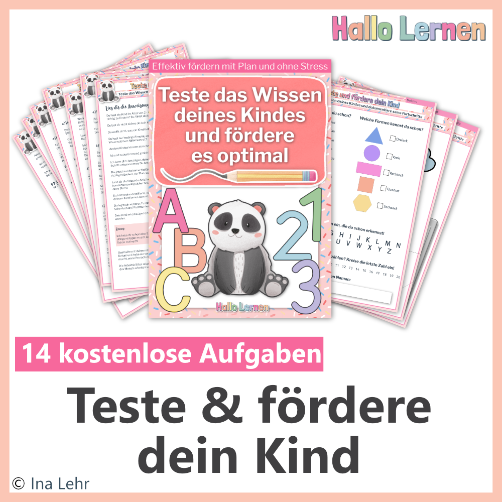 Teste & Fördere dein Kind - 14 kostenlose Aufgaben | Hallo Lernen