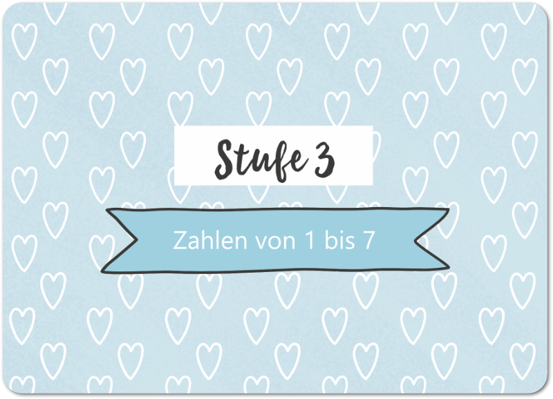 Rückseite Stufe 3 | Zahlenkarten | Hallo Lernen